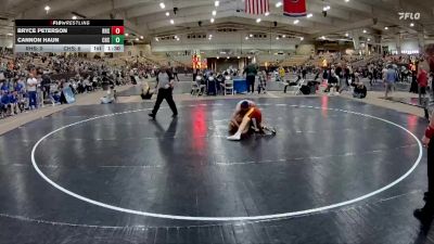 144 lbs Quarterfinals (8 Team) - Cannon Haun, Cleveland High School vs Bryce Peterson, Ravenwood High School