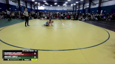 53 lbs Champ. Round 1 - Gunner Galloway, North Fremont Wrestling Club vs Brooks Abels, Middleton Wrestling Club