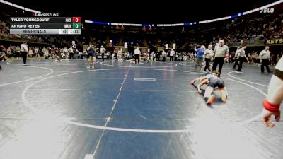 130 lbs Semifinal - Tyler Youngcourt, Hazleton Area vs Arturo Reyes, Mahanoy Area