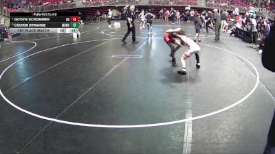 95 lbs 1st Place Match - Jaydyn Schommer, Nebraska Boyz vs Colton Strange, Millard South Wrestling Club