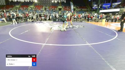 165 lbs Cons 32 #1 - Braxten Crow, WY vs Jacob Cole, IN