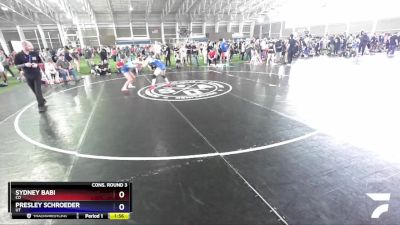 112 lbs Cons. Round 3 - Presley Schroeder, UT vs Sydney Babi, CO