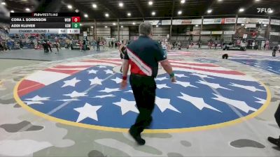 100 lbs Champ. Round 1 - Cora J. Sorenson, Watford City Wolves vs Addi Kluver, Killdeer Cowboy Wrestling