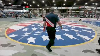 100 lbs Champ. Round 1 - Cora J. Sorenson, Watford City Wolves vs Addi Kluver, Killdeer Cowboy Wrestling