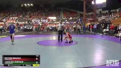 100 lbs Cons. Round 3 - Carolina Northup, Stockton HS vs Peyton Brazzle, Wamego HS