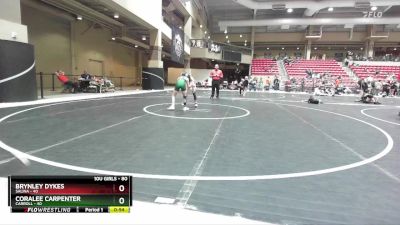 80 lbs Semifinal - Coralee Carpenter, Carroll vs Brynley Dykes, Salina