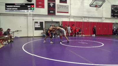174 lbs Champ. Round 1 - Moises Moreno, Bakersfield College vs Adam Arvizu, Sacramento City College