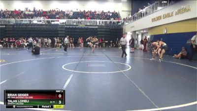 157 lbs Champ. Round 2 - Talan Lomeli, Shasta College vs Brian Geiger, Mt. San Antonio College