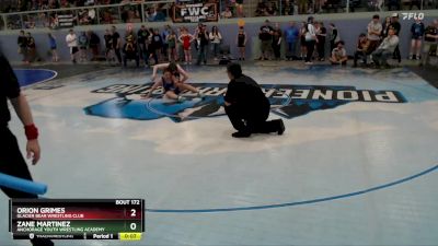 149 lbs Cons. Round 2 - Zane Martinez, Anchorage Youth Wrestling Academy vs Orion Grimes, Glacier Bear Wrestling Club