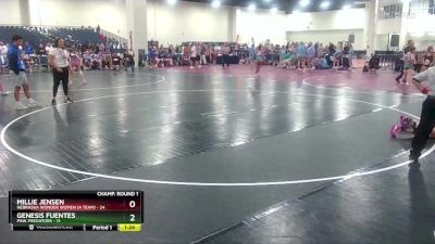 130 lbs Champ Round 1 (16 Team) - Genesis Fuentes, Pink Predators vs Millie Jensen, Nebraska Wonder Women (A Team)