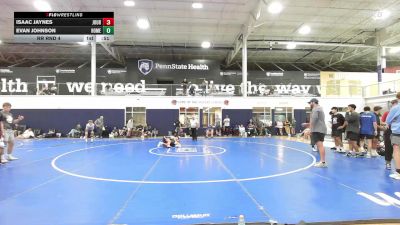 128 lbs Rr Rnd 4 - Isaac Jaynes, Journeymen Wrestling Red - HSC vs Evan Johnson, Homegrown Black - HSC