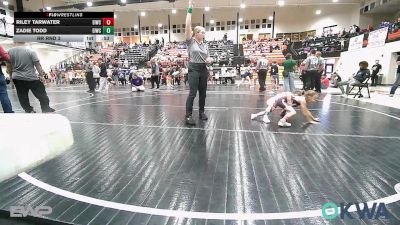 37-43 lbs Rr Rnd 3 - Riley Tarwater, Eufaula Ironheads Wrestling Club vs Zadie Todd, Eufaula Ironheads Wrestling Club