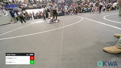 43 lbs Semifinal - Silas Boyd, Harrah Little League Wrestling vs Ryder Hall, Tecumseh Youth Wrestling