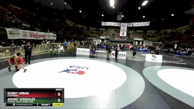 77 lbs Cons. Round 2 - Godric Gonzalez, Cougar Youth Wrestling vs Sunny Urban, California