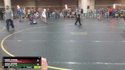 110 lbs Quarterfinals (8 Team) - Kara Dover, Roundtree WA vs Hans Strobl, Untouchables Purple