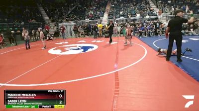 71 lbs Champ. Round 1 - Maddox Morales, Sheridan Wrestling Club vs Saber Leon, Bridger Valley Bruins Wrestling