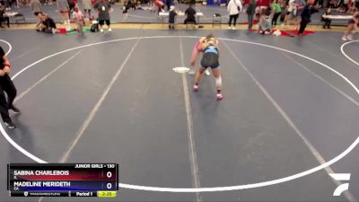 130 lbs Cons. Round 2 - Sabina Charlebois, IL vs Madeline Merideth, CA