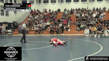 Girls-126 lbs Round 1 - Cora Almendinger, Wilson`s Wildcats vs Jackie Sloan, Clarke`s Dream Team