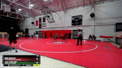 133 lbs Cons. Semi - Levi Waller, Cerritos College vs Ben Quilpa, Sacramento City College