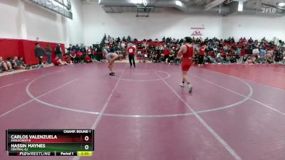 157 lbs Champ. Round 1 - Carlos Valenzuela, Eaglecrest B vs Hassin Maynes, Central-GJ