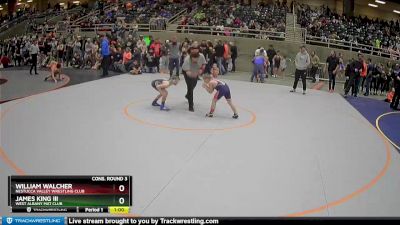 77 lbs Cons. Round 3 - William Walcher, Nestucca Valley Wrestling Club vs James King Iii, West Albany Mat Club