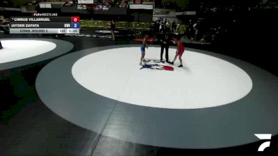 71 lbs Cons. Round 5 - Cirrus Villarruel vs Jayden Zapata, Inland Elite Wrestling Club