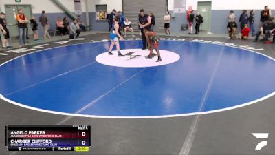 98 lbs Round 2 - Angelo Parker, Alaska Battle Cats Wrestling Club vs Charger Clifford, Chugach Eagles Wrestling Club