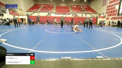 76 lbs Rr Rnd 4 - Kasen Peters, Claremore Wrestling Club vs Van Richardson, Prodigy Elite