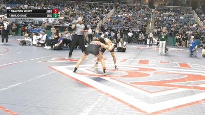4A 113 lbs Quarterfinal - Brayden White, John M. Morehead High School vs Emilio Diaz, South Rowan High School