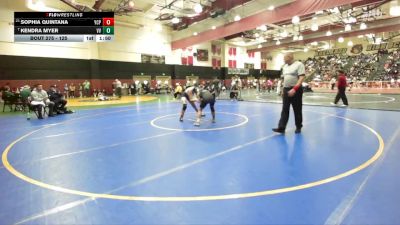 125 lbs Champ. Round 2 - Kendra Myer, Victor Valley vs Sophia Quintana, Yucaipa