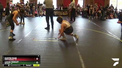 95 lbs Round 1 (4 Team) - Austin Page, Iowa Hammers vs Lucas Manley, Belding