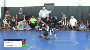 43 lbs Round Of 16 - Dylan Crowell, Cavalier Wrestling Club vs Zion Vanderpool, Teknique Wrestling