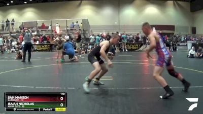 170 lbs Round 2 (4 Team) - Isaiah Nicholas, Alpha Elite vs Sam Manson, Illinois KIA