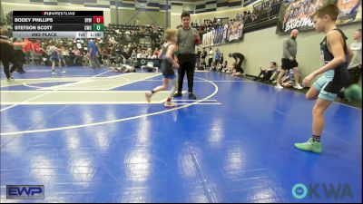 67 lbs Consolation - Bodey Phillips, Bristow Elementary Wrestling Club vs Stetson Scott, Cowboy Wrestling Club