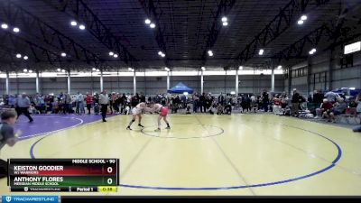 90 lbs Cons. Round 2 - Keiston Goodier, WJ Warriors vs Anthony Flores, Meridian Middle School