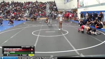 132 lbs Champ. Round 1 - Brady Jones, Gila Ridge vs Nicholas Santorelli, Redondo Union Wrestling