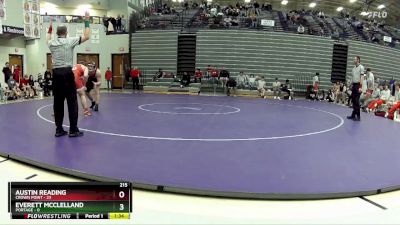 215 lbs 2nd Wrestleback (8 Team) - Everett Mcclelland, Portage vs Austin Reading, Crown Point