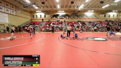 76-83 lbs Round 3 - Lydian Wightman, Ascend Wrestling Academy vs Isabella Gonzalez, Lake Stevens Wrestling Club