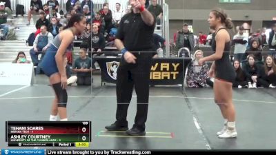 109 lbs 2nd Wrestleback (16 Team) - Tehani Soares, Indiana Tech vs Ashley Courtney, University Of The Cumberlands