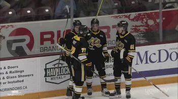 Easton Walos Finishes Off Pretty Passing Play As Sarnia Evens Score Vs. Peterborough