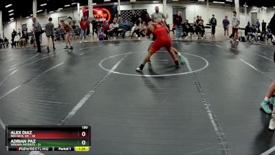 130 lbs Round 1 (4 Team) - Alex Diaz, Red Devil WC vs Adrian Paz, Virginia Patriots