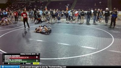 84 lbs 1st Place Match - Dustin Alvarado, Pomona Wrestling Club Colorado vs Brison Romero, Goldman`s Wrestling Academy Of The Rockies