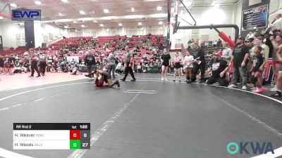 90 lbs Rr Rnd 2 - Heather Weaver, Ponca City LadyCat Wrestling vs Heavyn Woods, Oklahoma Mafia