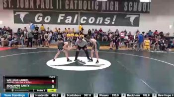 106 lbs 9th Place Match - Benjamin Santy, St. John Paul II vs William Harrel, Evangel Christian Academy