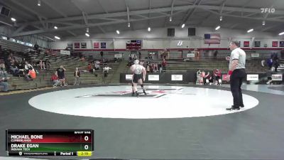 174 lbs Cons. Round 4 - Drake Egan, Indiana Tech vs Michael Bone, Cumberlands