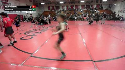 75-82 lbs Round 2 - Allison Leyva, Mantanona TC vs Maizie Le, Poway Elite