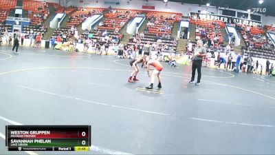 70 lbs Cons. Round 2 - Savannah Phelan, Lake Gibson vs Weston Gruppen, Michigan Premier