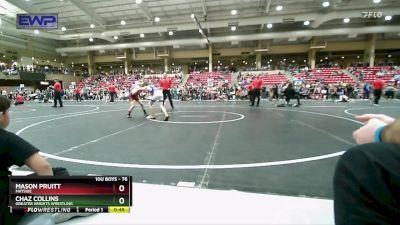 76 lbs Cons. Round 3 - Mason Pruitt, Matside vs Chaz Collins, Greater Heights Wrestling