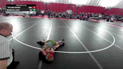 12U Boys - 92 lbs Champ. Round 2 - Ryland Bowar, Mt. Horeb Wrestling Club vs Marshall Laux, Askren Wrestling Academy