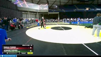 55 lbs Champ. Round 1 - Korinne Farmer, Askeo International Mat Club vs Dahlia Torres, Mat Demon Wrestling Club